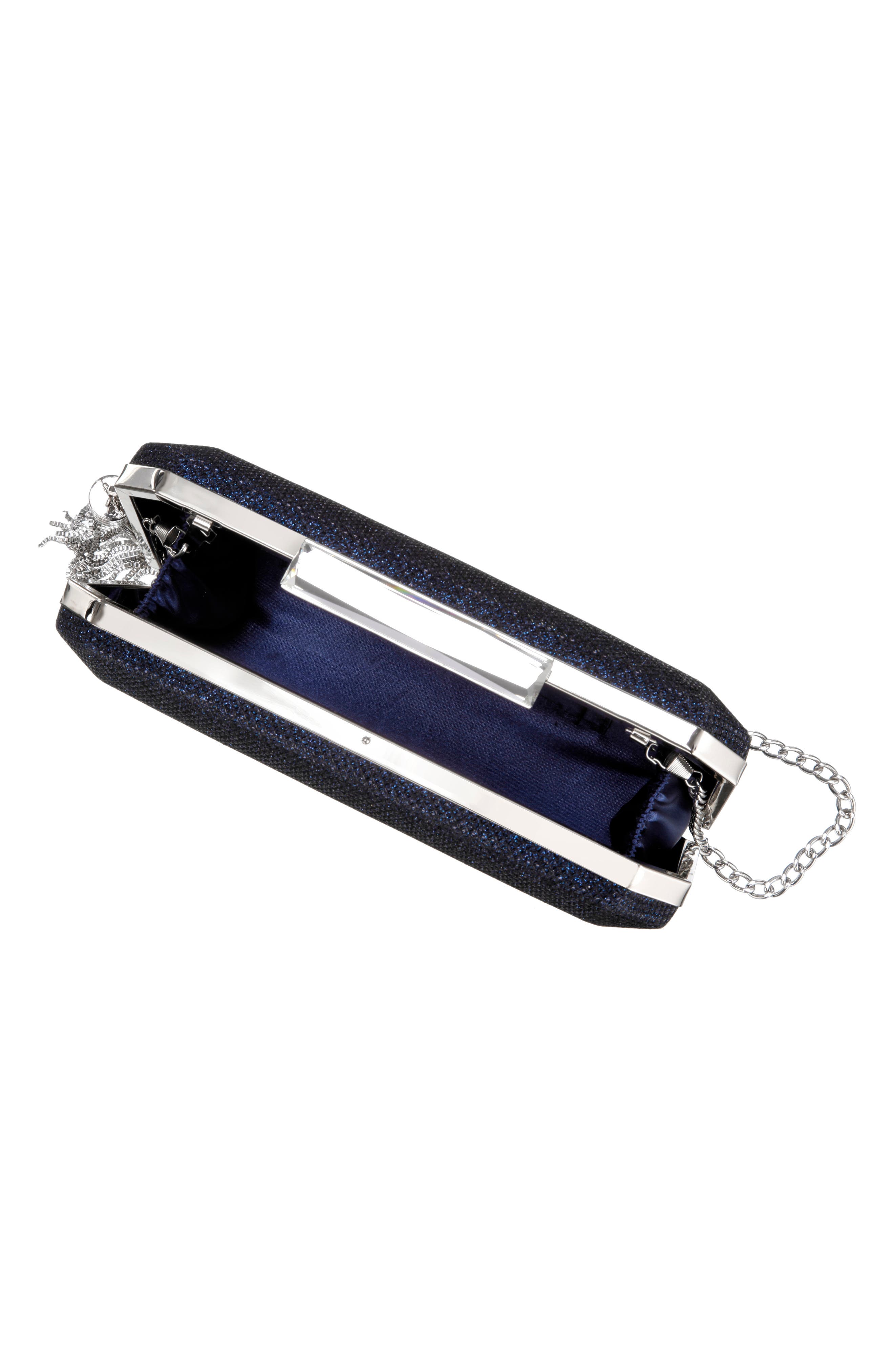 Nina Bellaria Minaudière Clutch, Alternate, color, Navy