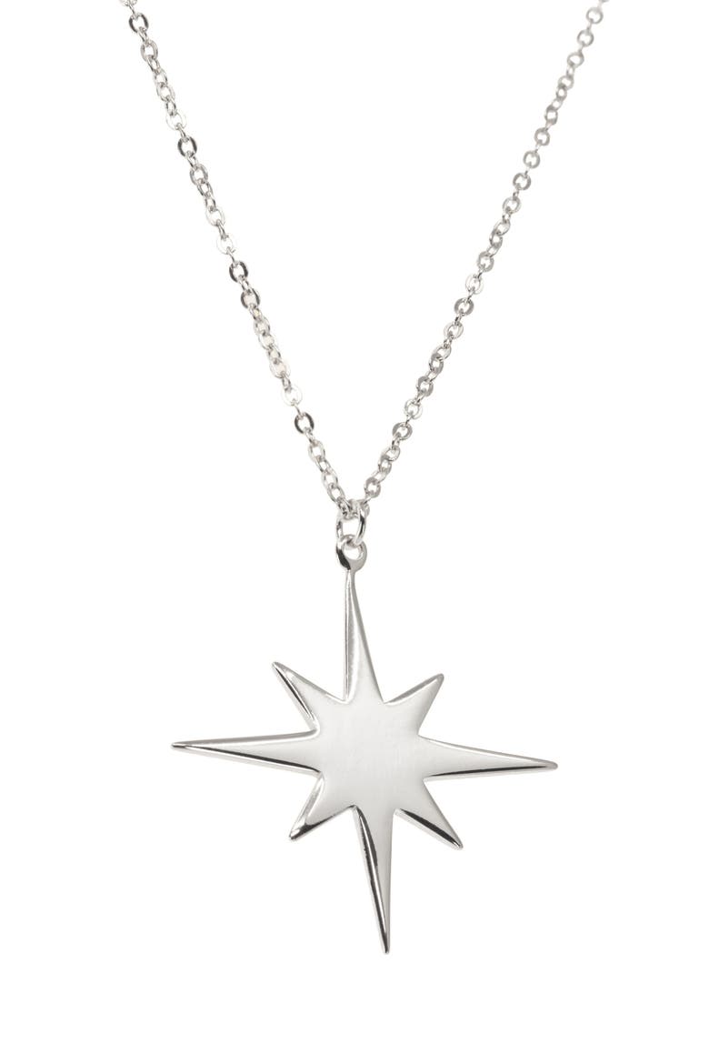 Star Pendant Necklace, Alternate, color, SILVER