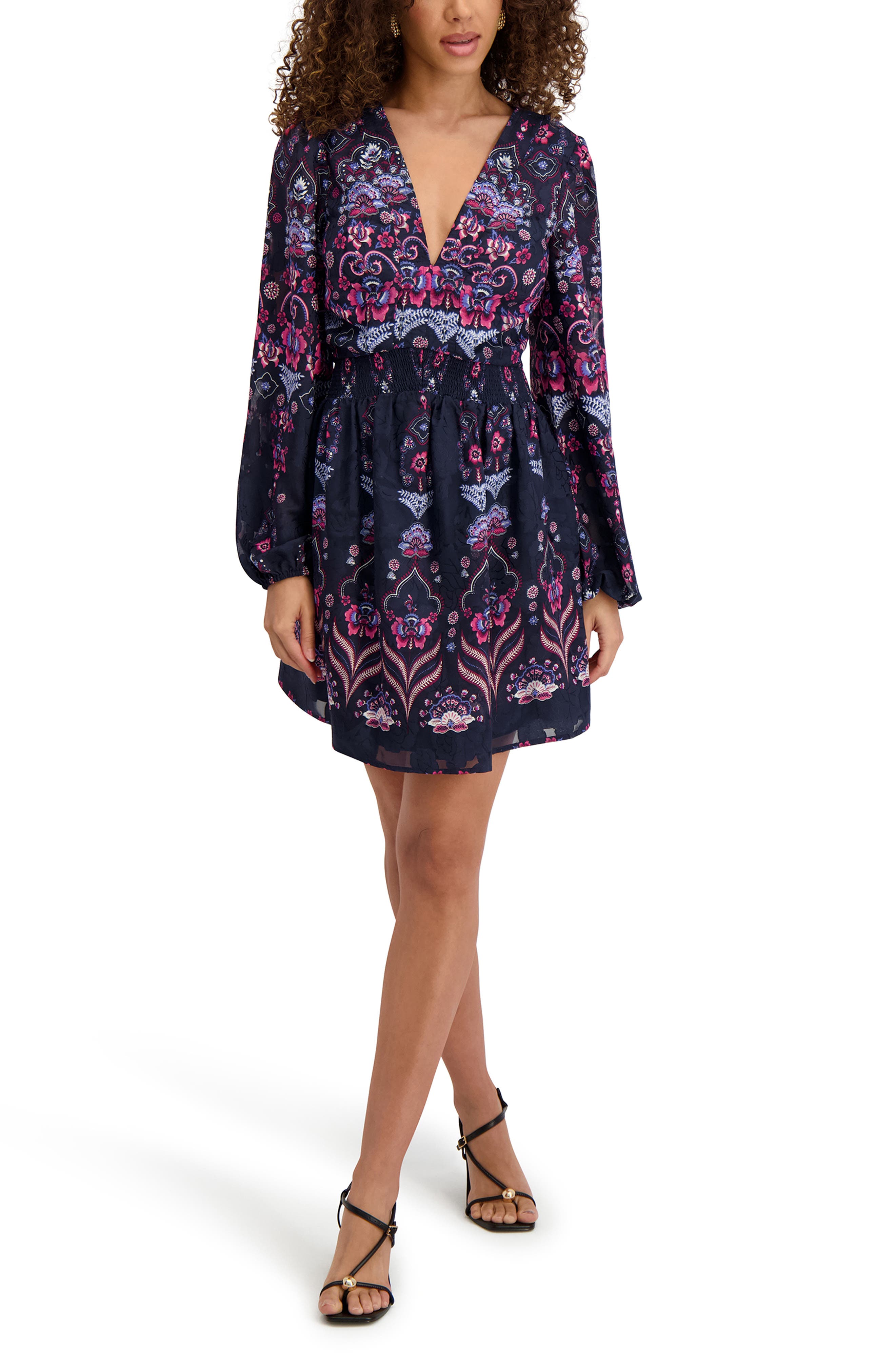 Printed Long Sleeve Dress