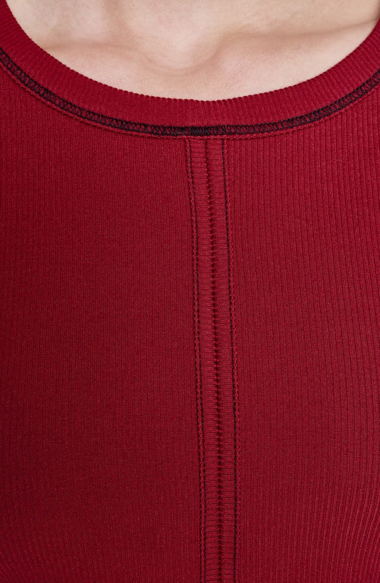 DKNY Short Sleeve Contrast Stitch T-Shirt, Alternate, color, Rhythm Red/ Black