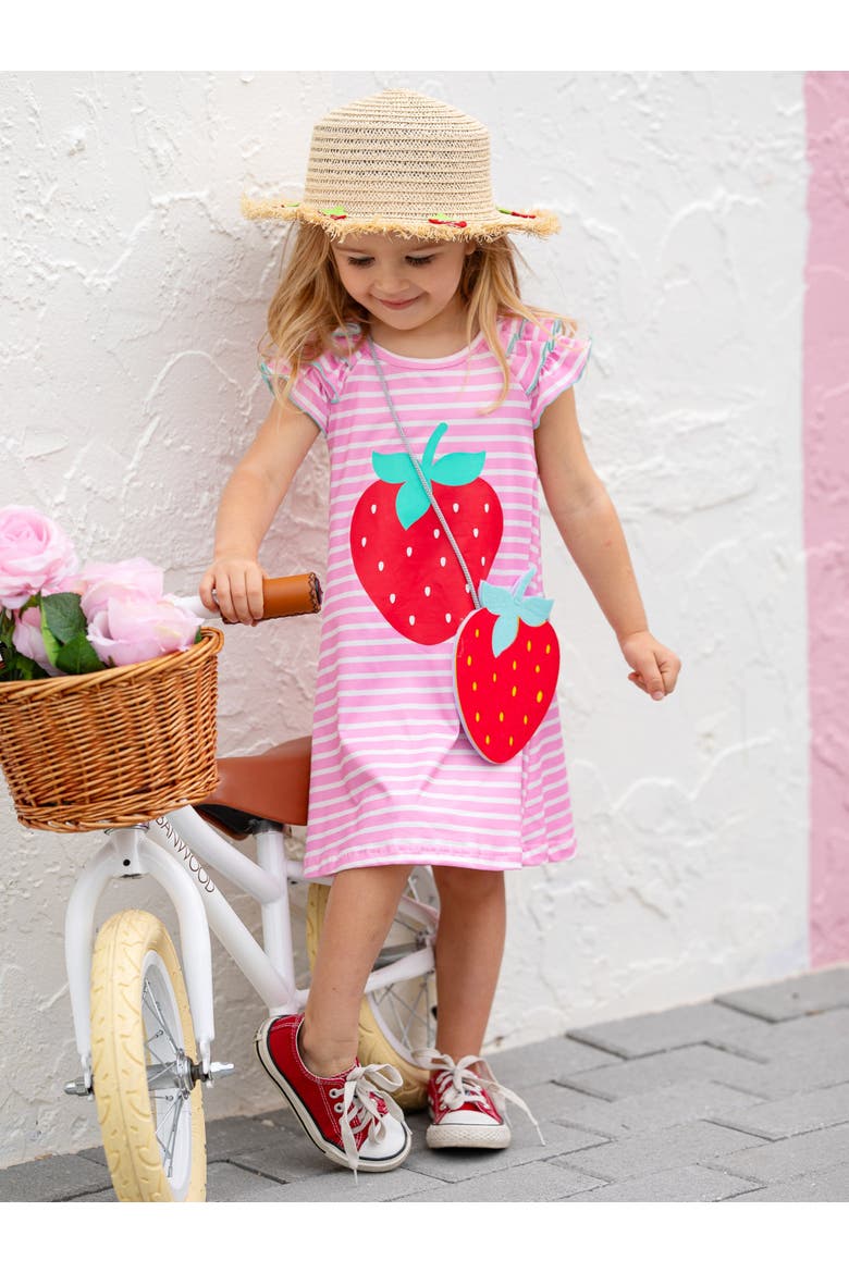 Strawberry Cutie Summer Dress and Purse Set, Alternate, color, Pink