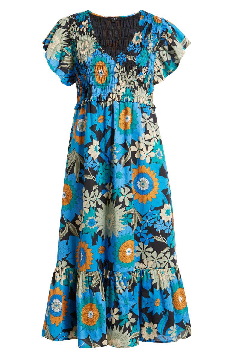 Rails Clementine Floral Smocked Cotton Dress, Alternate, color, 