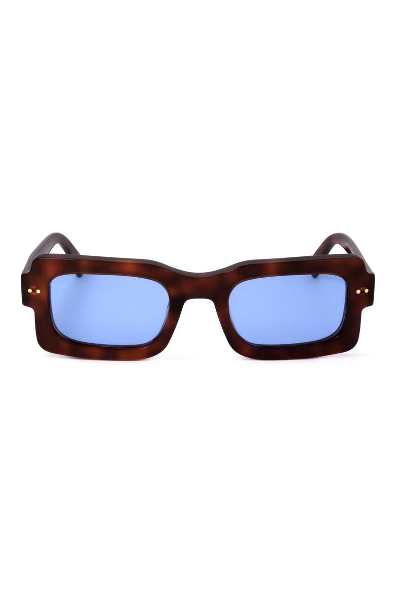 51mm Rectangular Sunglasses, Main, color, TORT / BLUE