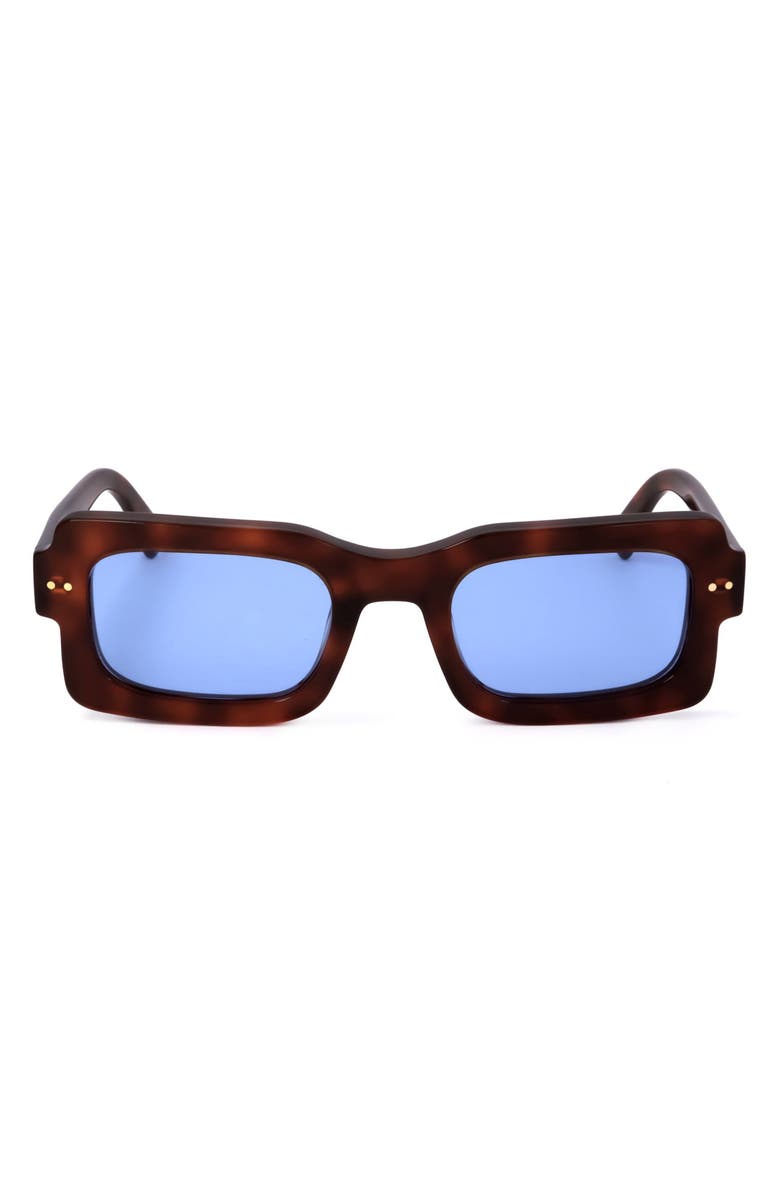 Marni 51mm Rectangular Sunglasses, Main, color, Tort / Blue