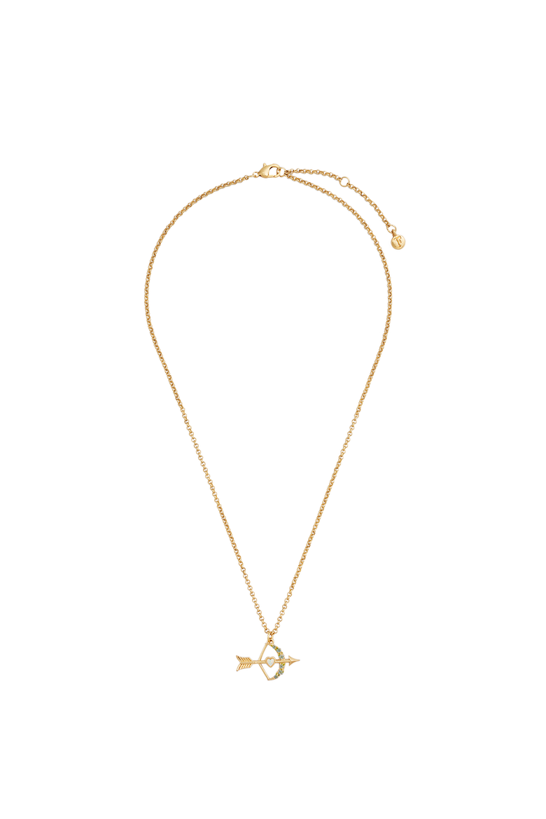 Cupids Bow & Arrow Necklace, Alternate, color, Gold