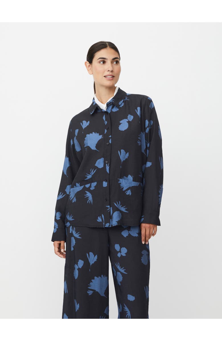 Masai Copenhagen Inanne Long Sleeve Printed Shirt, Main, color, Gray Blue