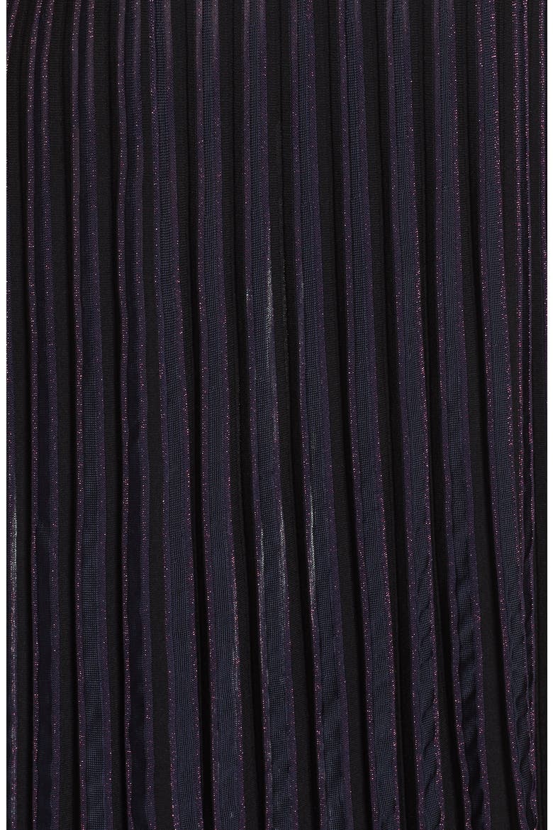 Klara Pleat Midi Skirt, Alternate, color, BLACK/ ALEX NAVY/ TOURMALINE