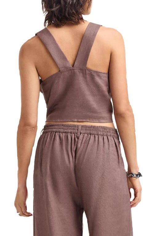 Vitamin A ® Tallows Crop Linen Cover-up Top In Pink