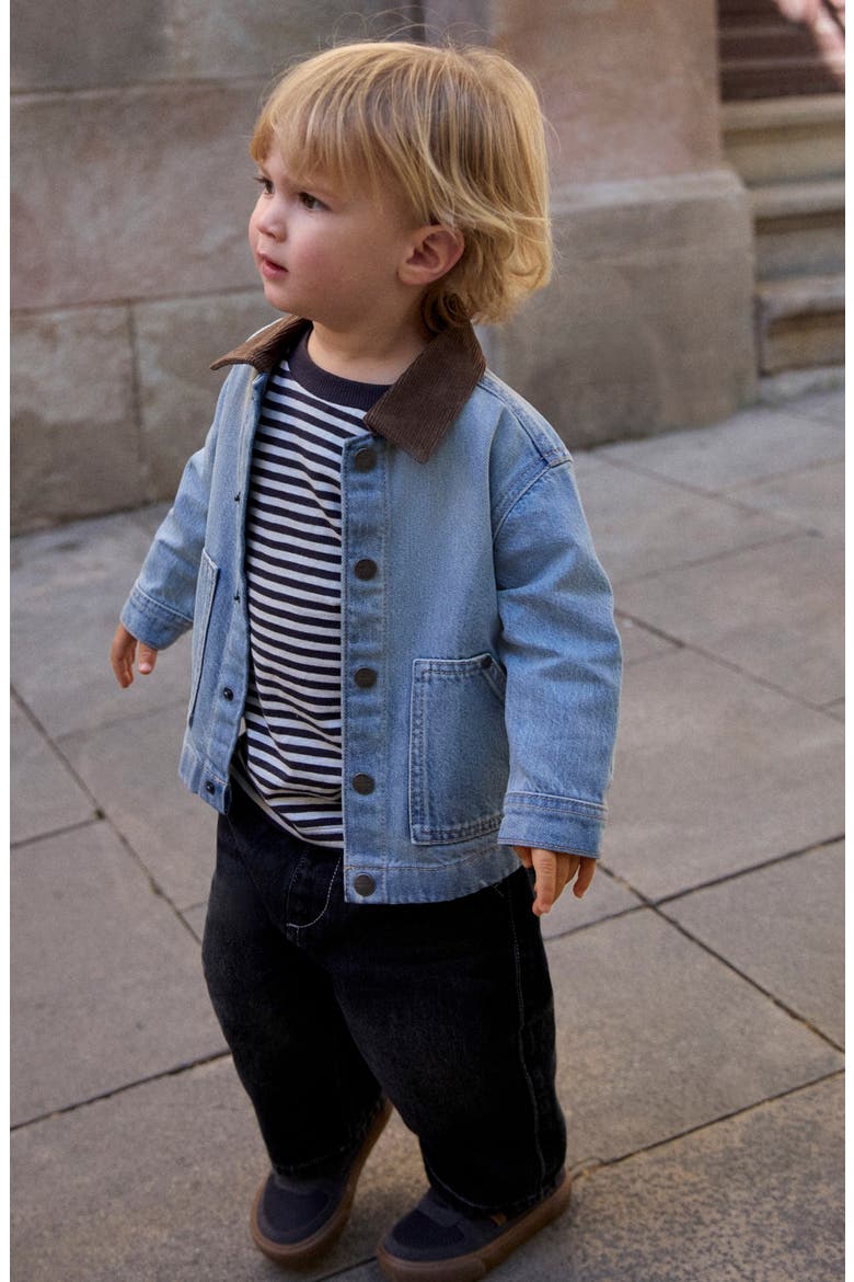 Kids' Carpenter Collar Denim Shirt Jacket, Alternate, color, BLUE