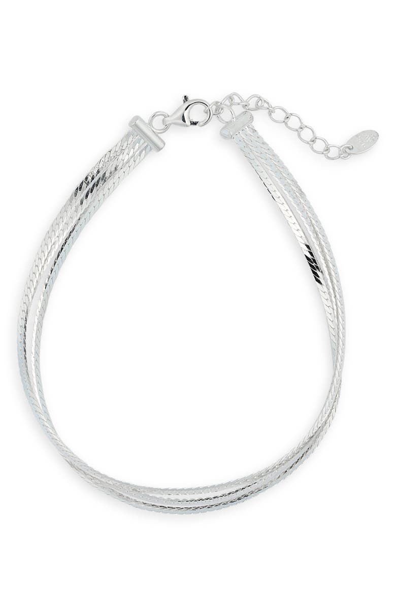 Argento Vivo Sterling Silver Three-Row Herringbone Bracelet, Alternate, color,