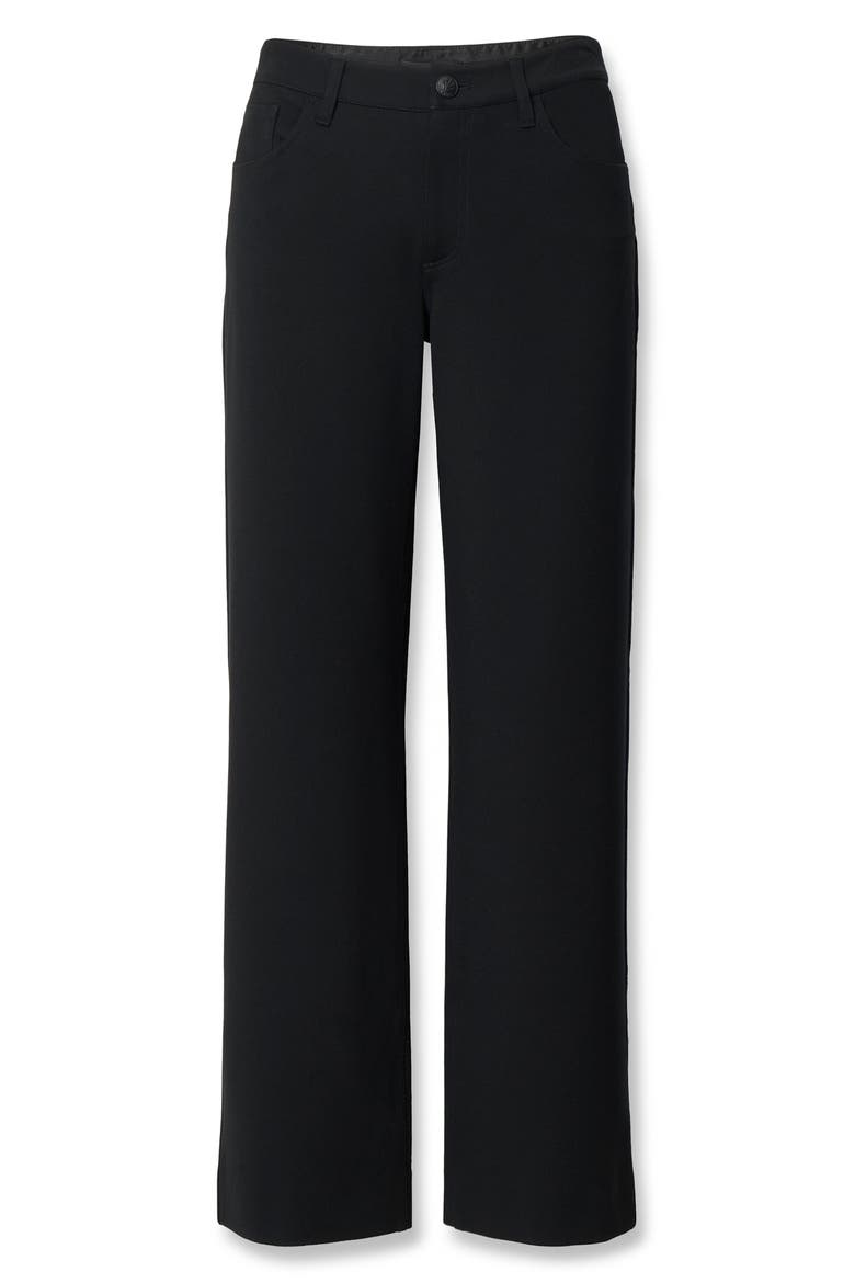 Cam High Waist Ponte Straight Leg Pants, Alternate, color, BLACK