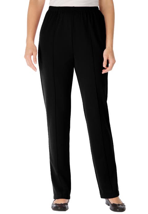 Knit Hassle Free Pull On Elastic Waist Pants (plus)