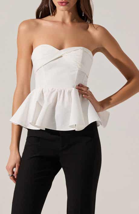 ASTR the Label Melia Strapless Peplum Top