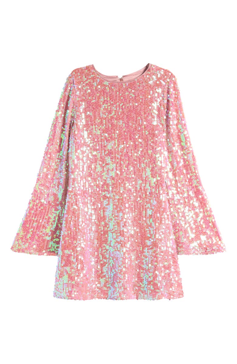 Bardot Junior Kids Margot Sequin Long Sleeve Dress, Main, color, 