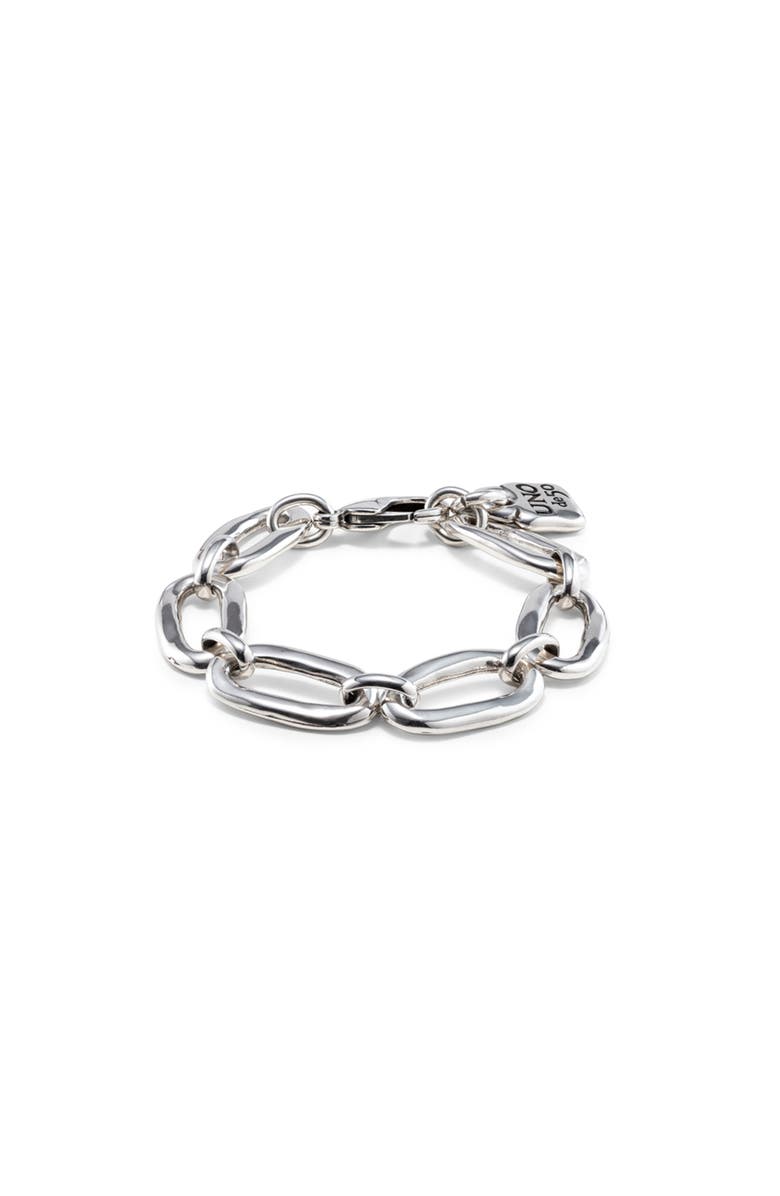 UNODE50 Oval Link Bracelet, Main, color, Silver