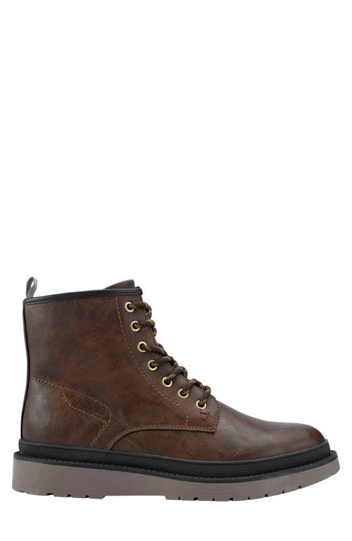 Guess Citizen Faux Fur Lined Lug Boot In Dark Brown
