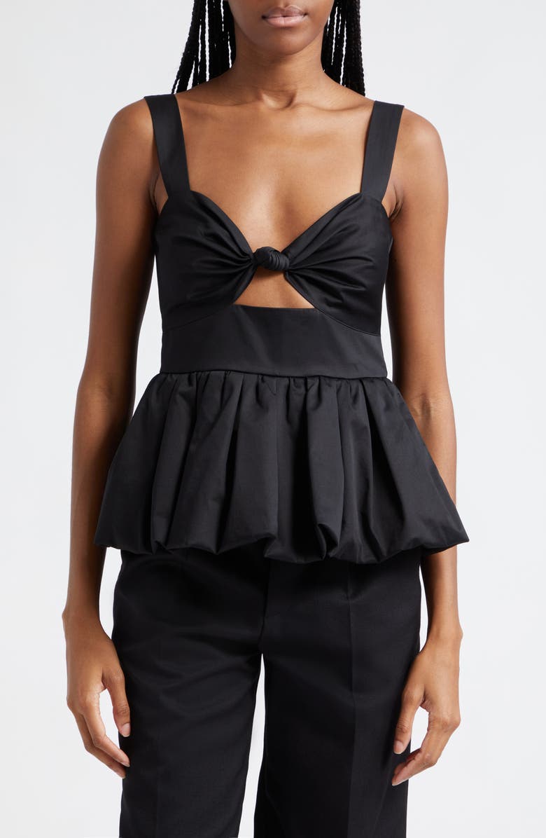 Cara Cara Claribelle Cutout Peplum Tank, Main, color, Black