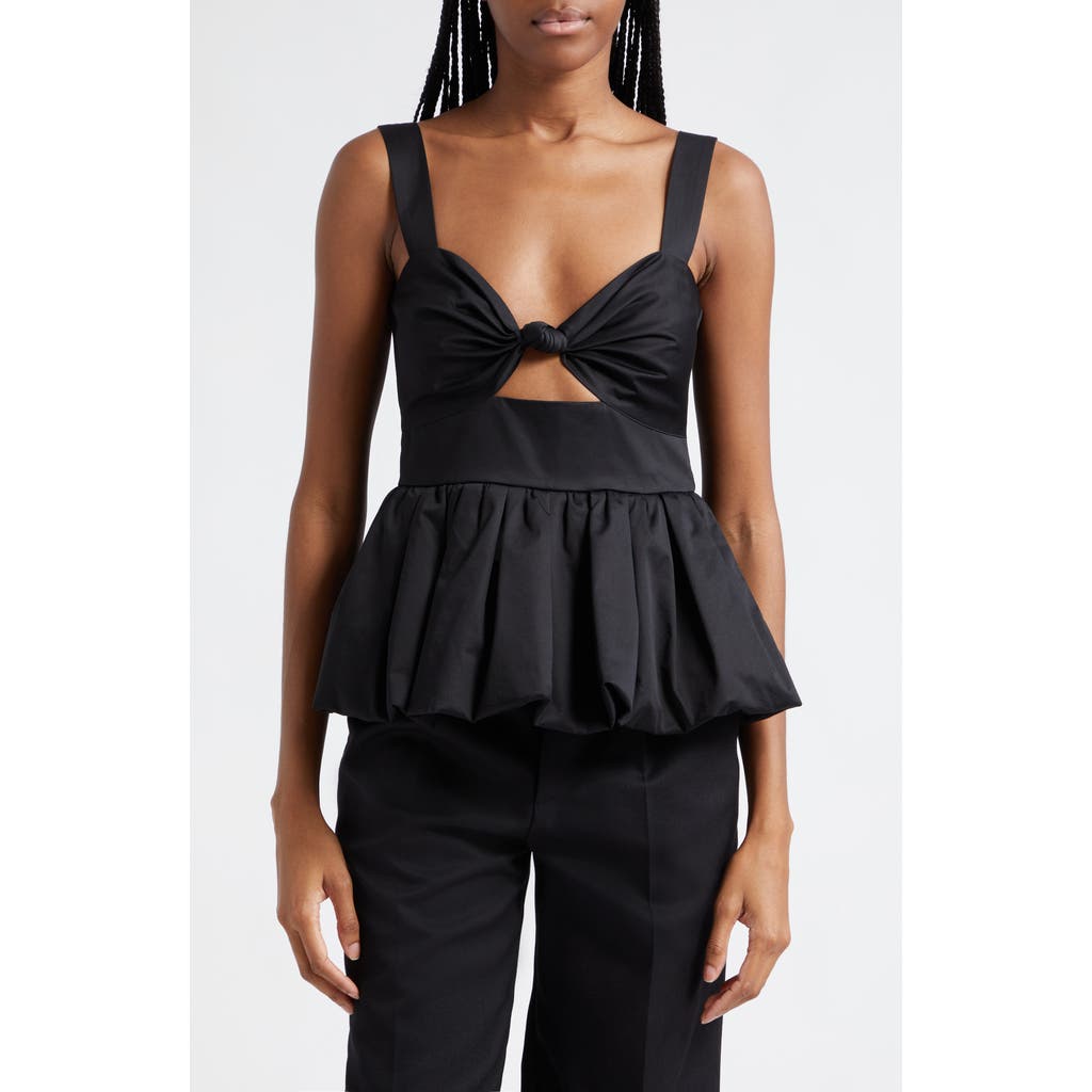Cara Cara Claribelle Cutout Cotton-blend Poplin Mini Dress In Black