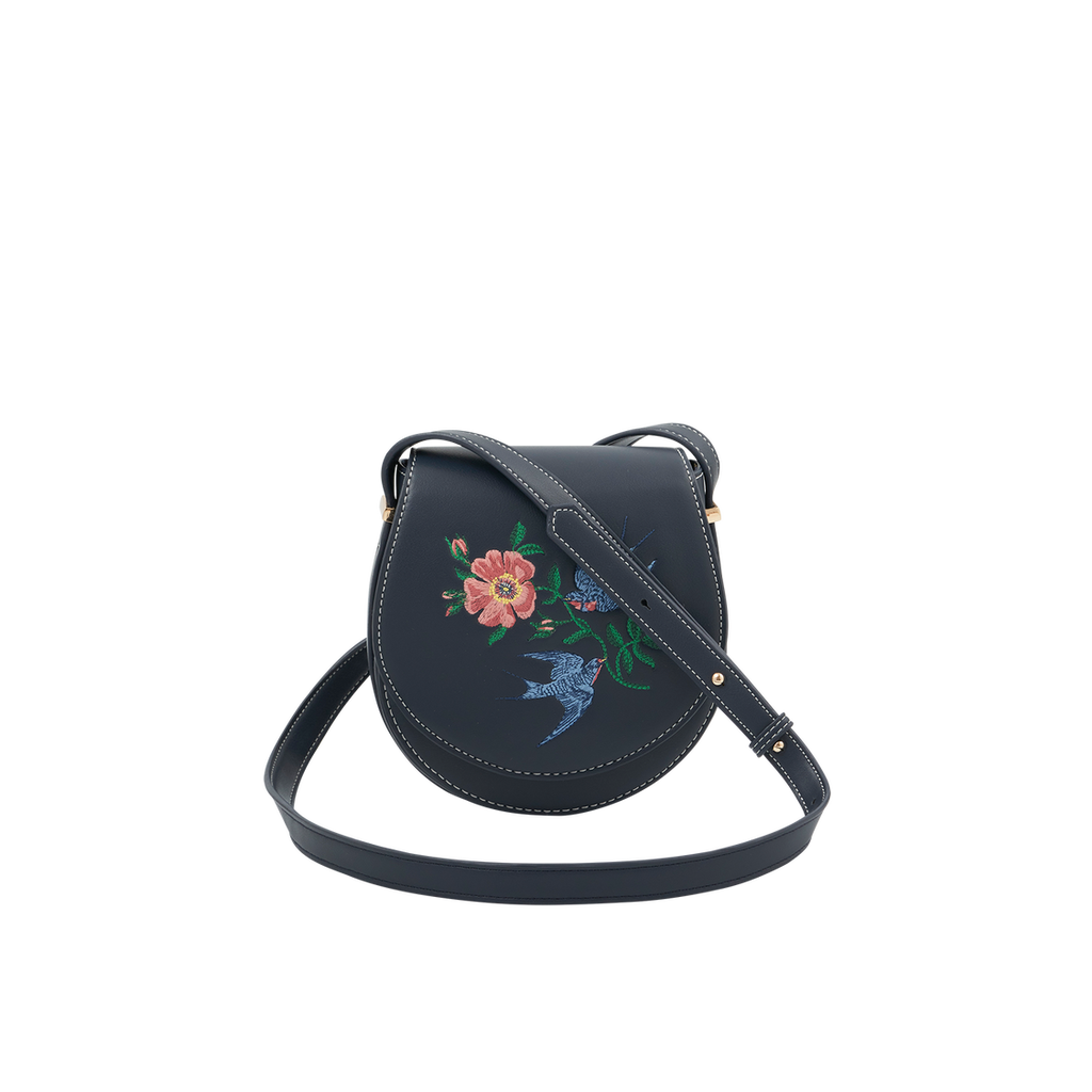 Fable England Swooping Swallows Saddle Bag In Blue