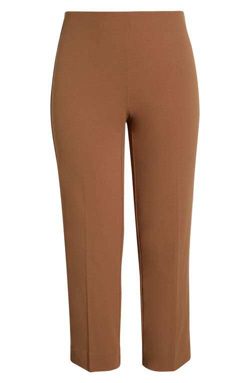 Anne Klein Hollywood High Waist Ankle Pull-on Pants In Brown