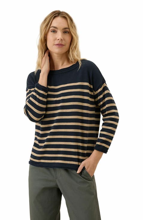 Organic Cotton Classic Fine Knit Wide Neck Sweater
