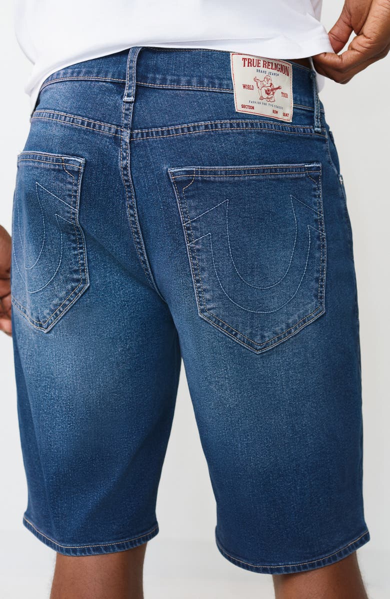 True Religion Bobby Initial Patch Shorts, Alternate, color, Medium Blaze Wash