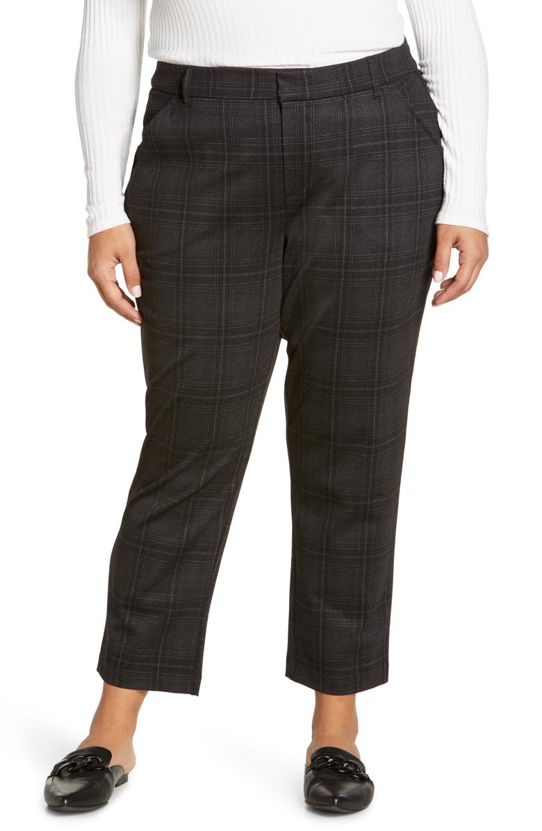 Wit & Wisdom 'Ab'Solution Plaid Ankle Trousers, Main, color, 