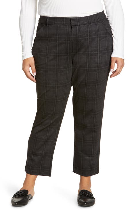 'Ab'Solution Plaid Ankle Trousers (Plus) (Nordstrom Exclusive)