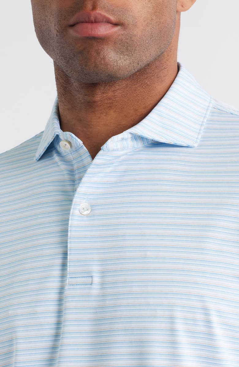 Peter Millar Chase Stripe Performance Jersey Polo, Alternate, color, Blue Frost