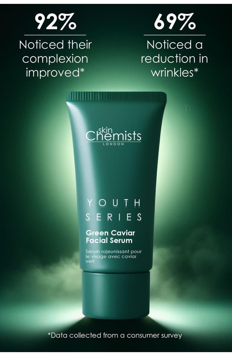 SKINCHEMISTS Youth Series Green Caviar Facial Serum 30ml, Alternate, color, White