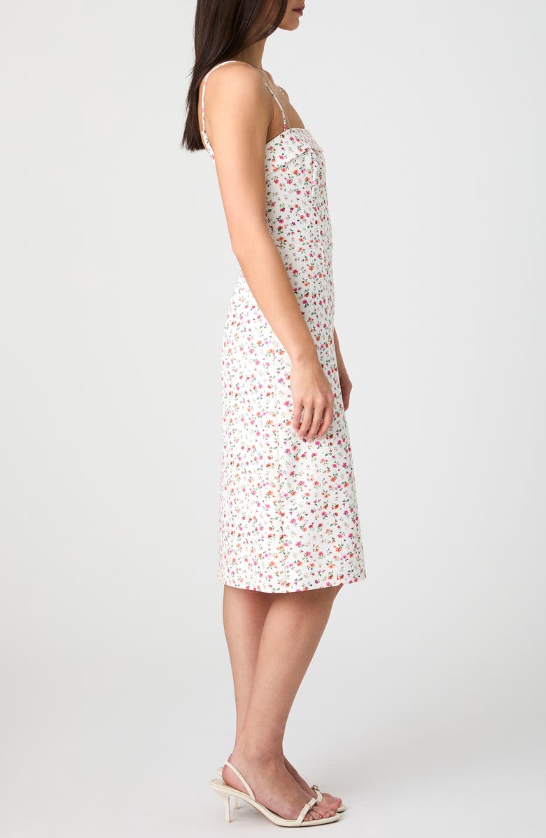 French Connection Echo Floral Crepe Midi Dress, Alternate, color, Cerise Pink Multi