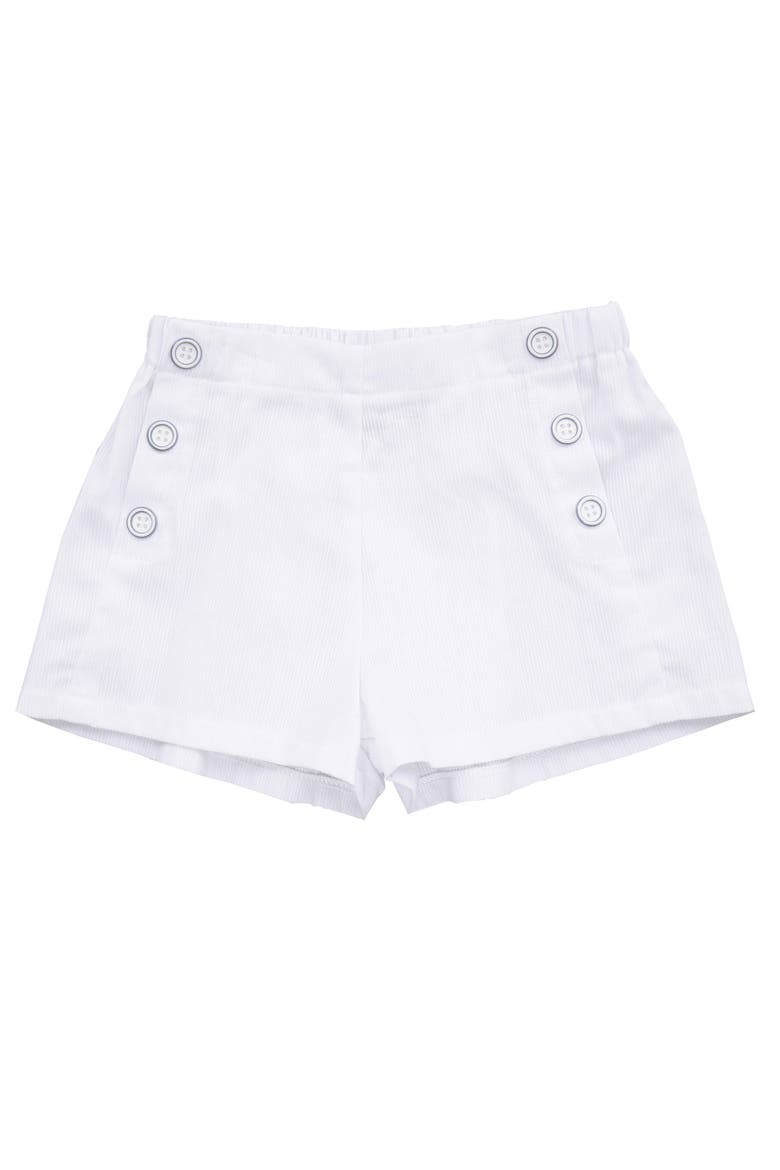 Sailor Button Shorts, Main, color, White Seersucker
