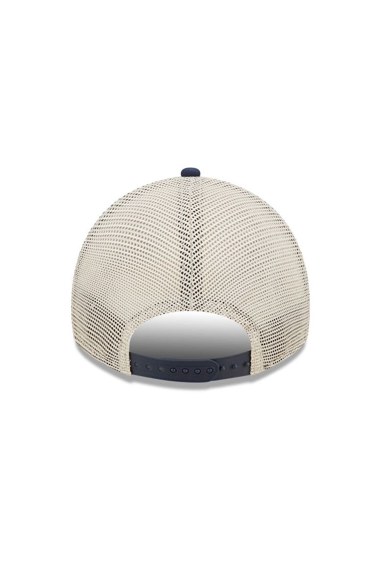 Men's New Era College Navy/Natural Seattle Seahawks  Devoted Trucker 9TWENTY Snapback Hat, Alternate, color, Navy