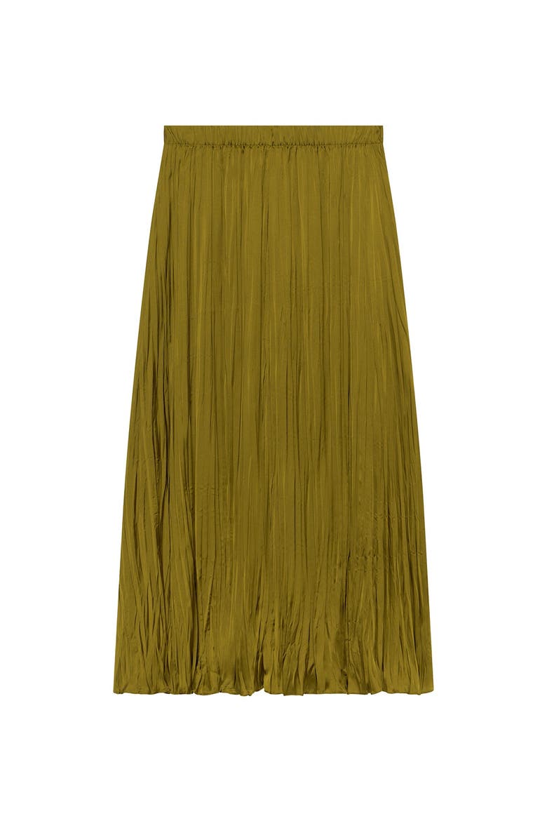 Crinkle Maxi Skirt, Alternate, color, Green