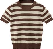 MANGO Stripe Crop Sweater