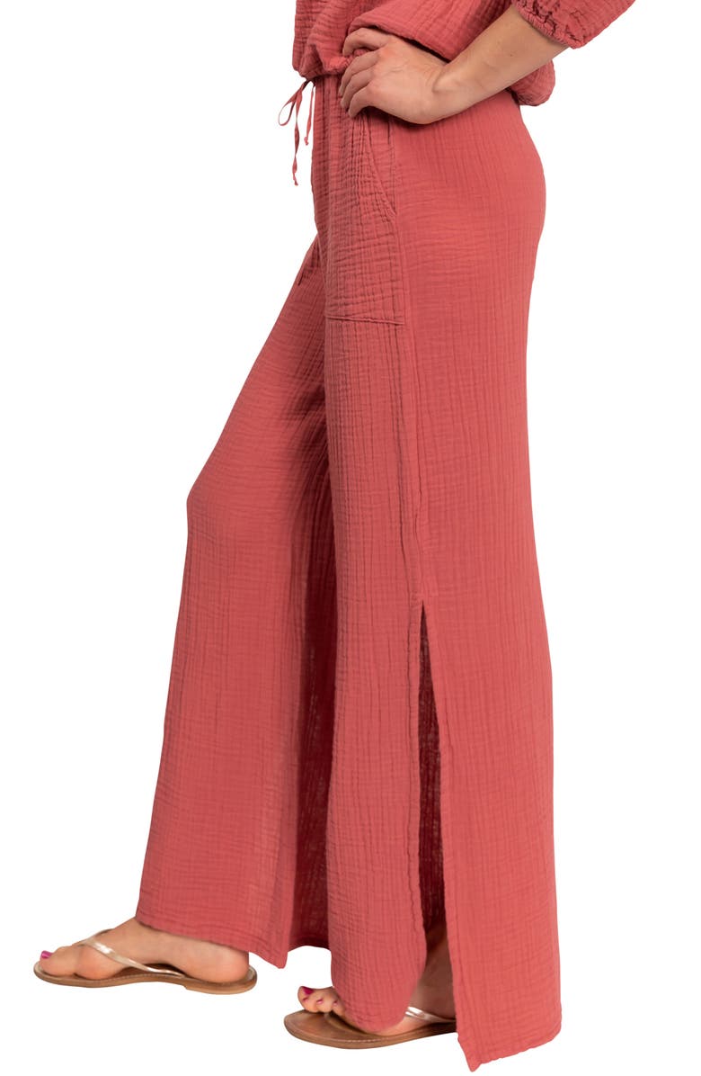 Everyday Ritual Penny Off the Shoulder Lounge Top, Alternate, color, Marsala