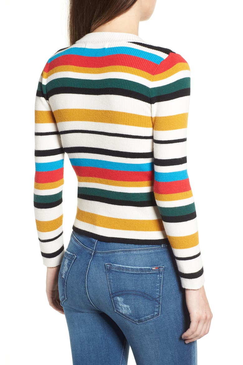 Stripe Rib Knit Sweater, Alternate, color, MULTICOLOR STRIPE