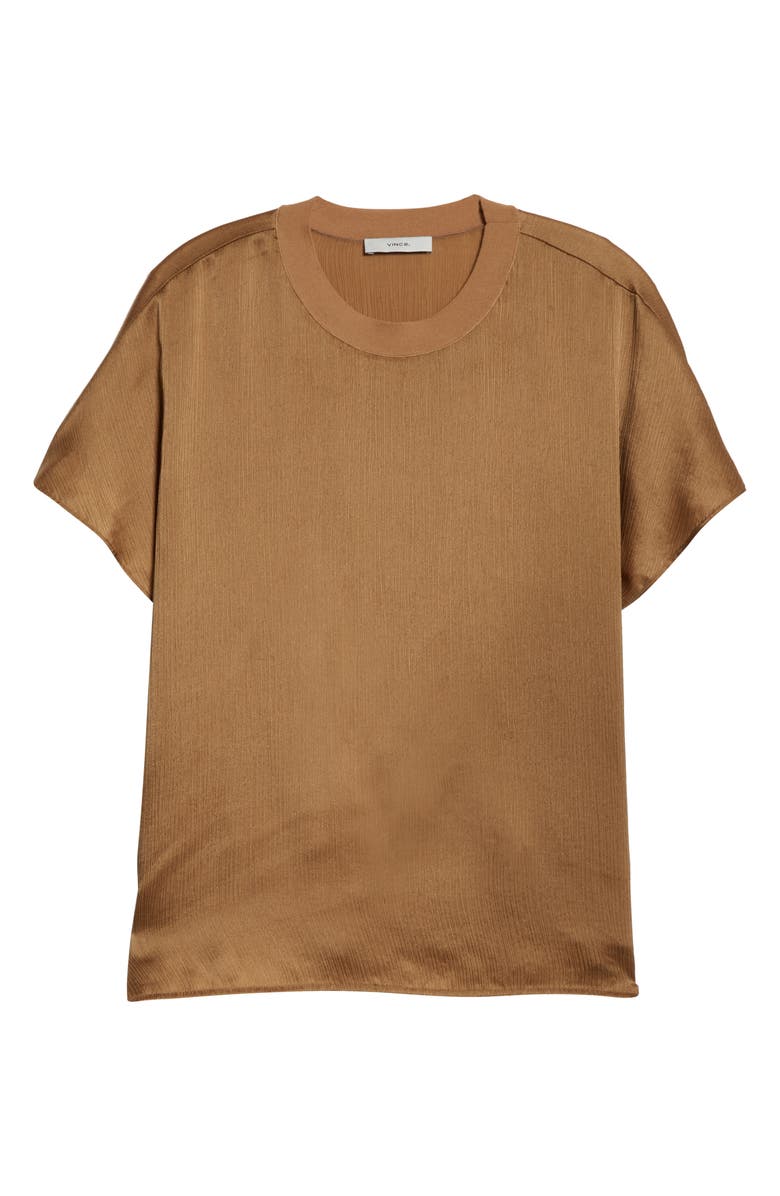 Vince Flutter Sleeve Silk Top, Alternate, color, Almond