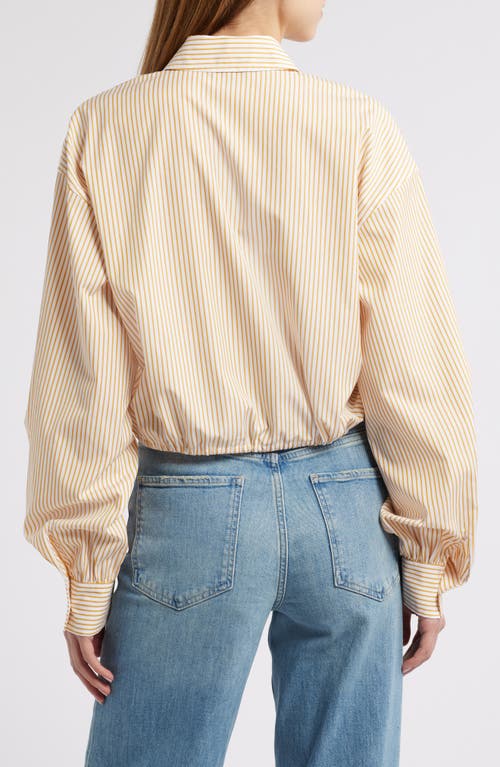 Rag & Bone Womens Gold Strp Georgie Striped Cotton-poplin Shirt In Gold Stripe