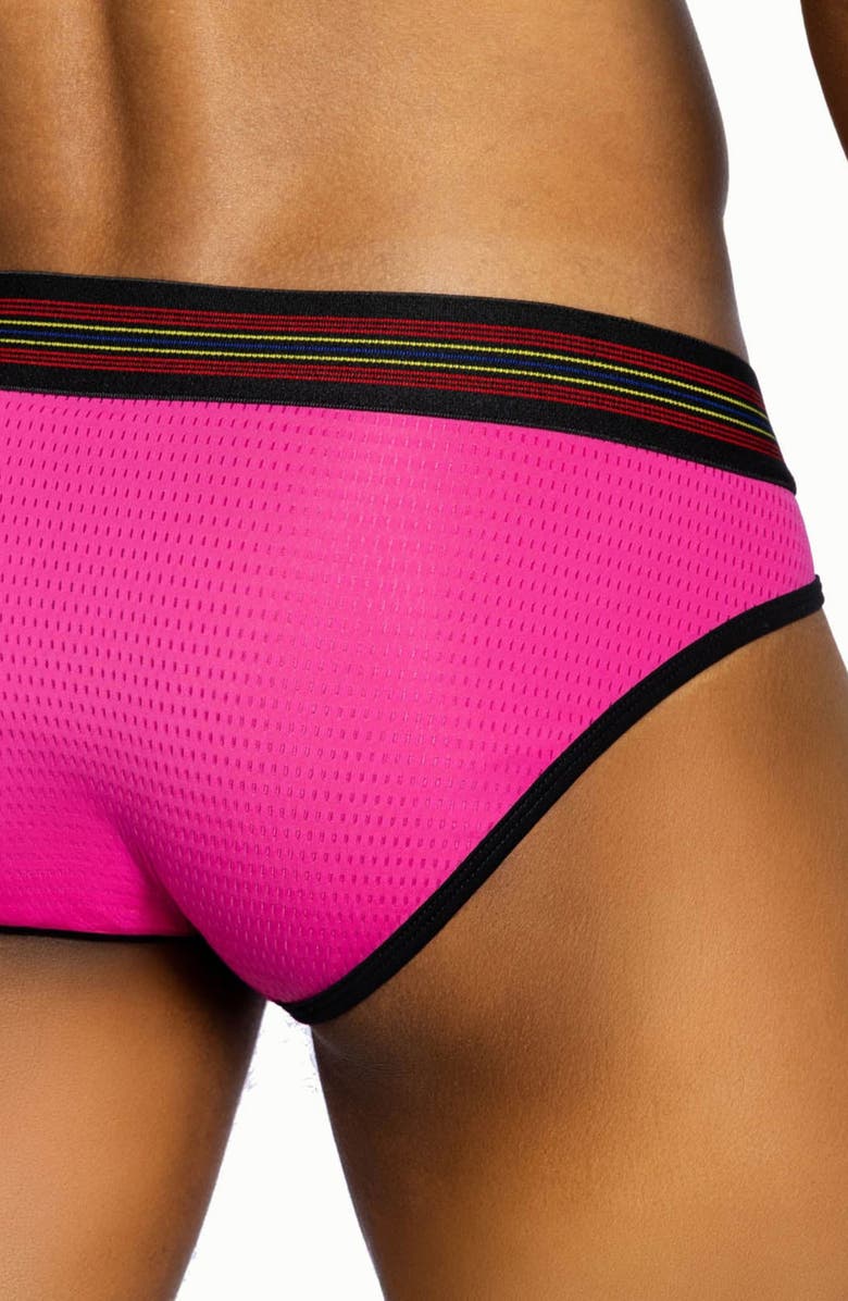 BIKE Mesh Briefs, Alternate, color, Hot Pink
