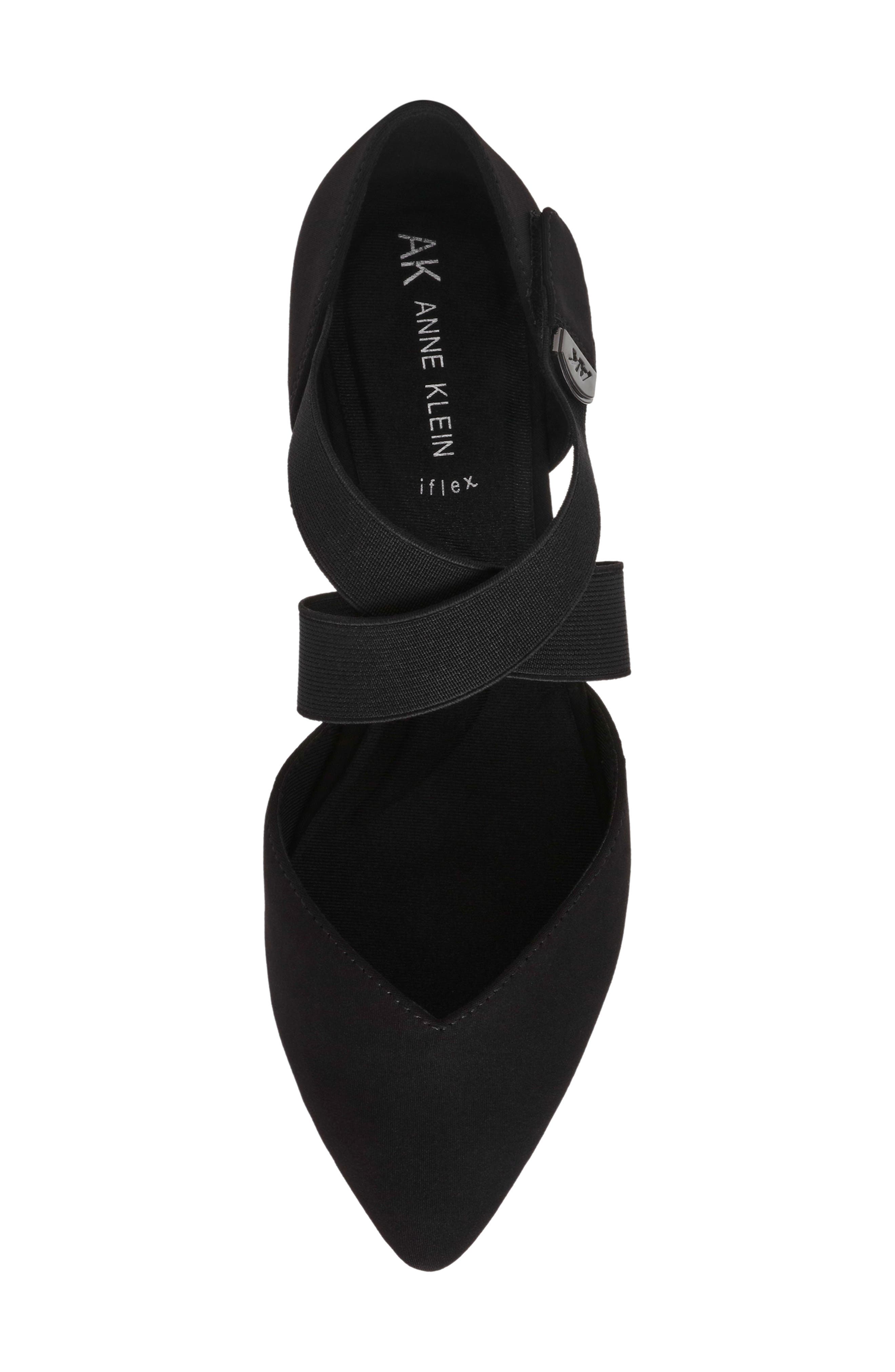 Anne Klein Oswaldo Pointed Toe Flat, Alternate, color, Black Stretch