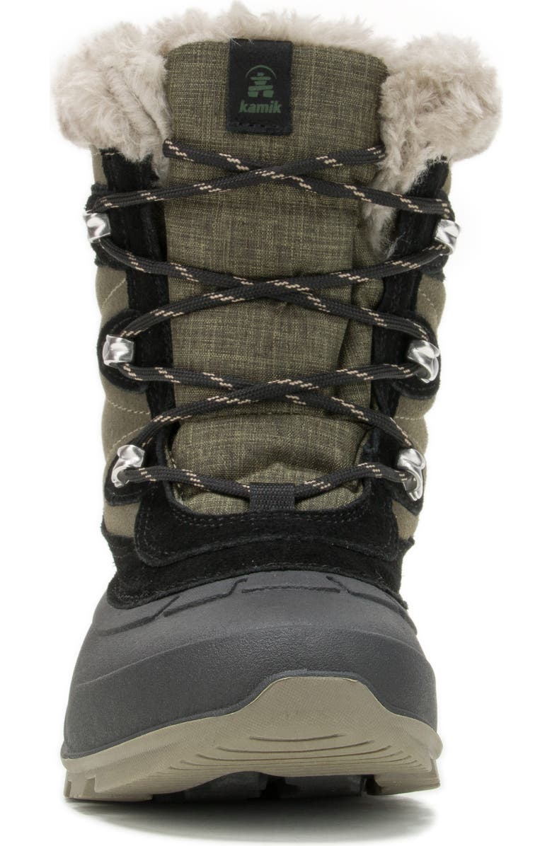 Kamik Snovalley 5 Faux Fur Cuff Waterproof Snow Boot, Alternate, color, Dark Olive