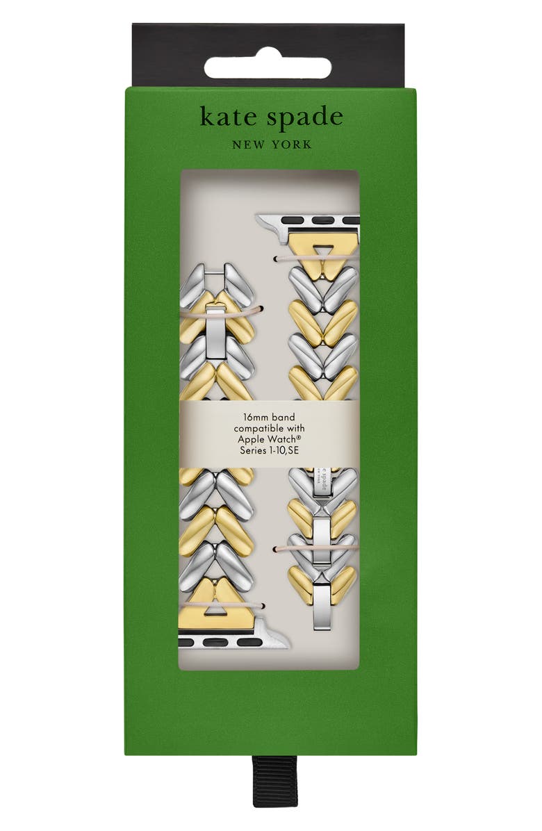 Kate Spade New York herringbone 16mm Apple Watch<sup>®</sup> bracelet watchband, Alternate, color, Two Tone