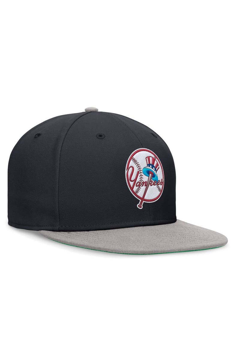 Nike Men's Nike Navy/Gray New York Yankees Rewind Cooperstown True Performance Fitted Hat, Alternate, color, Navy