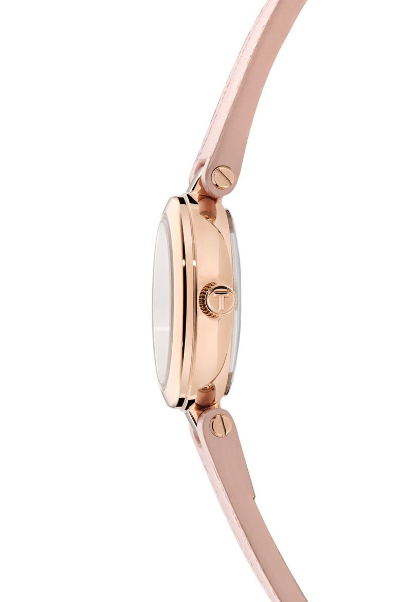 Jolyye Leather Strap Watch, 24mm, Alternate, color, PINK