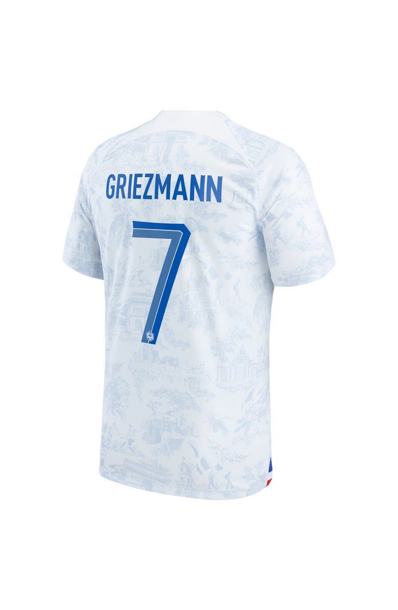 Nike Men's Nike Antoine Griezmann White France National Team 2022/23 Away Breathe Stadium Replica Jersey, Alternate, color, 