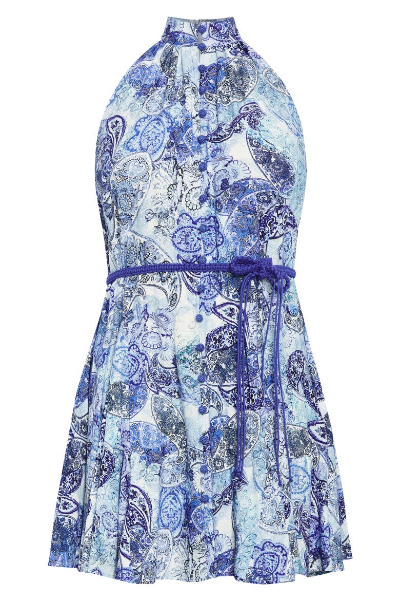Beauty Sleeveless Tie Waist Dress, Alternate, color, BLUES BEAUTY