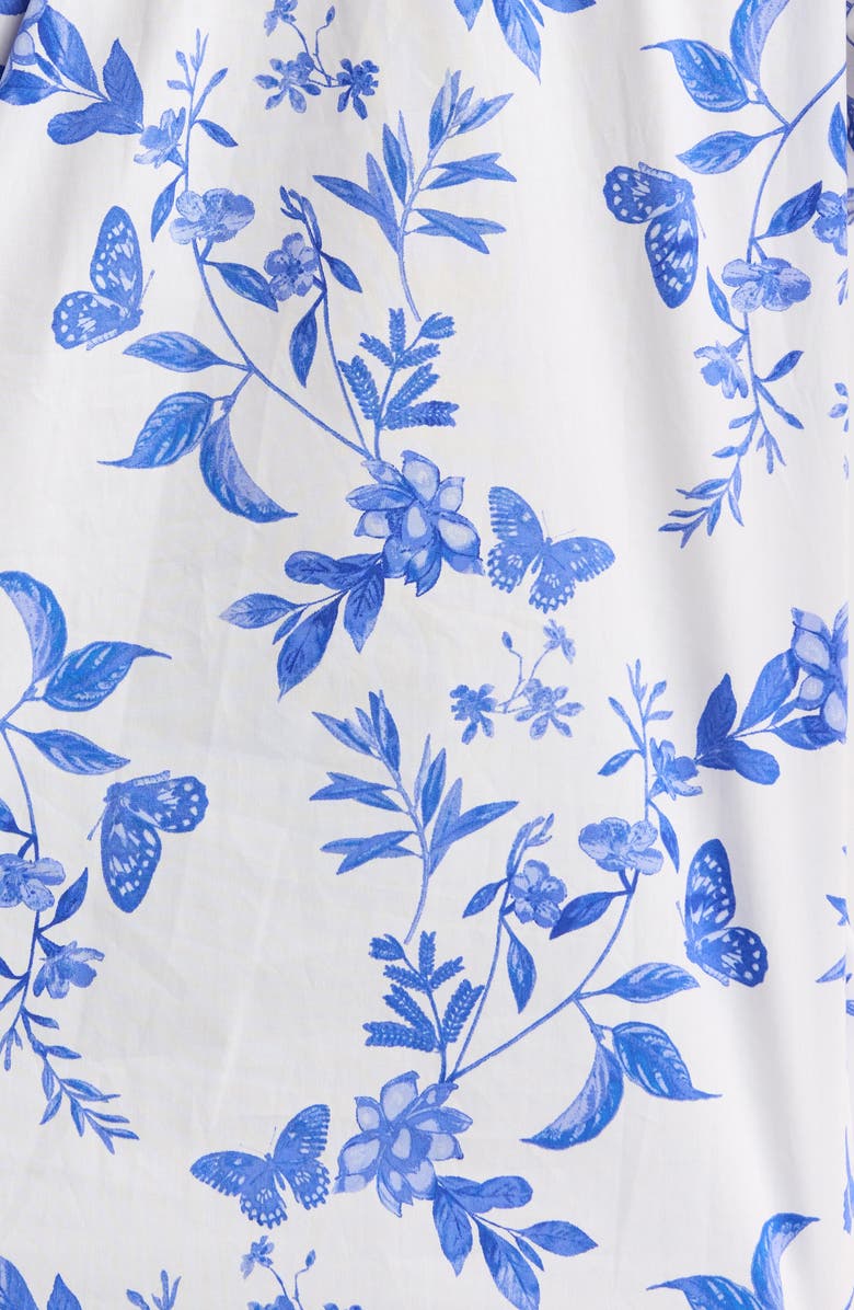 SUGARLIPS Leya Floral Inaya Split Neck Top, Alternate, color, White-Blue-Multi