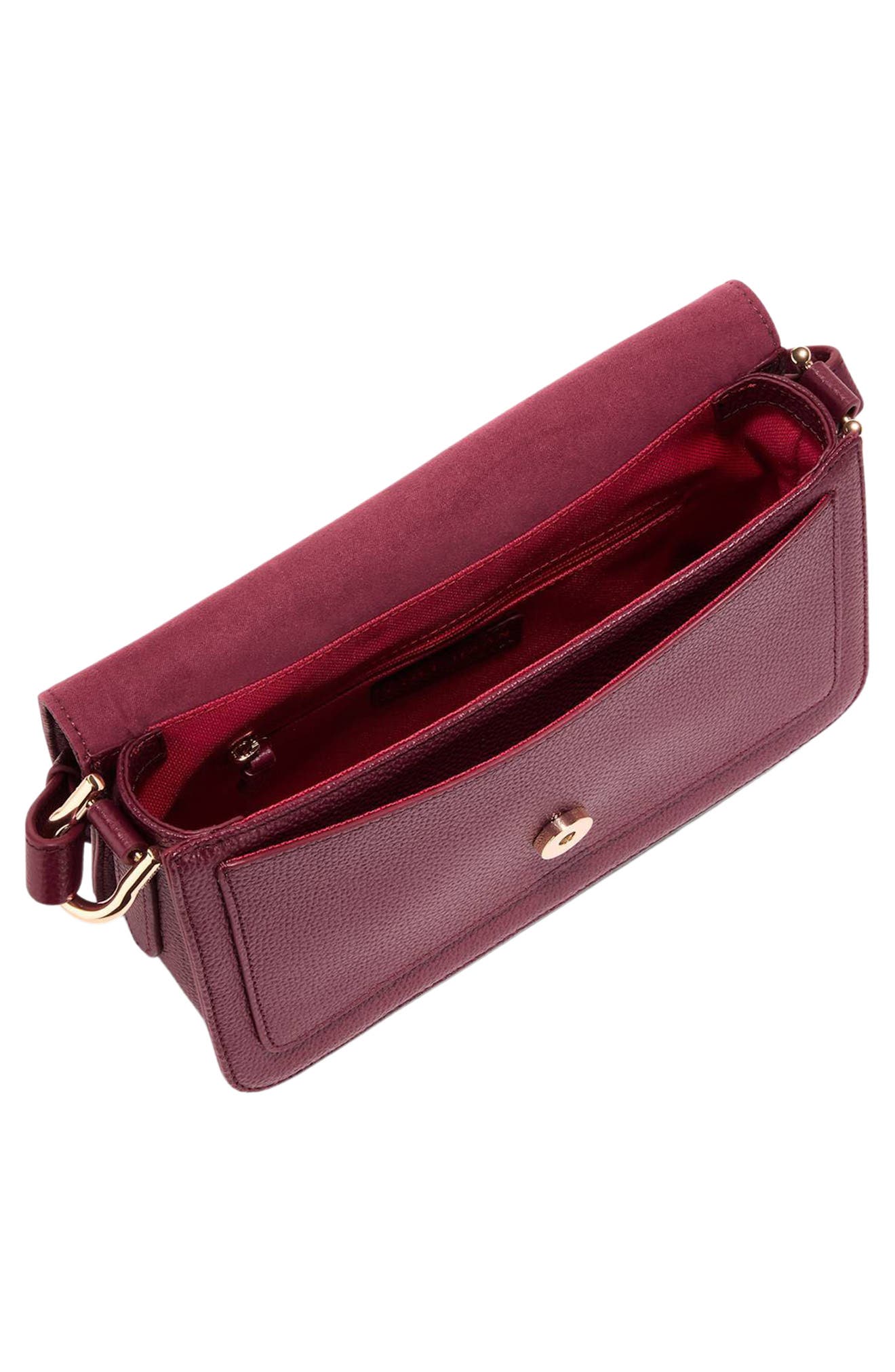 Cole Haan Mini Leather Shoulder Bag, Alternate, color, Black Cherry