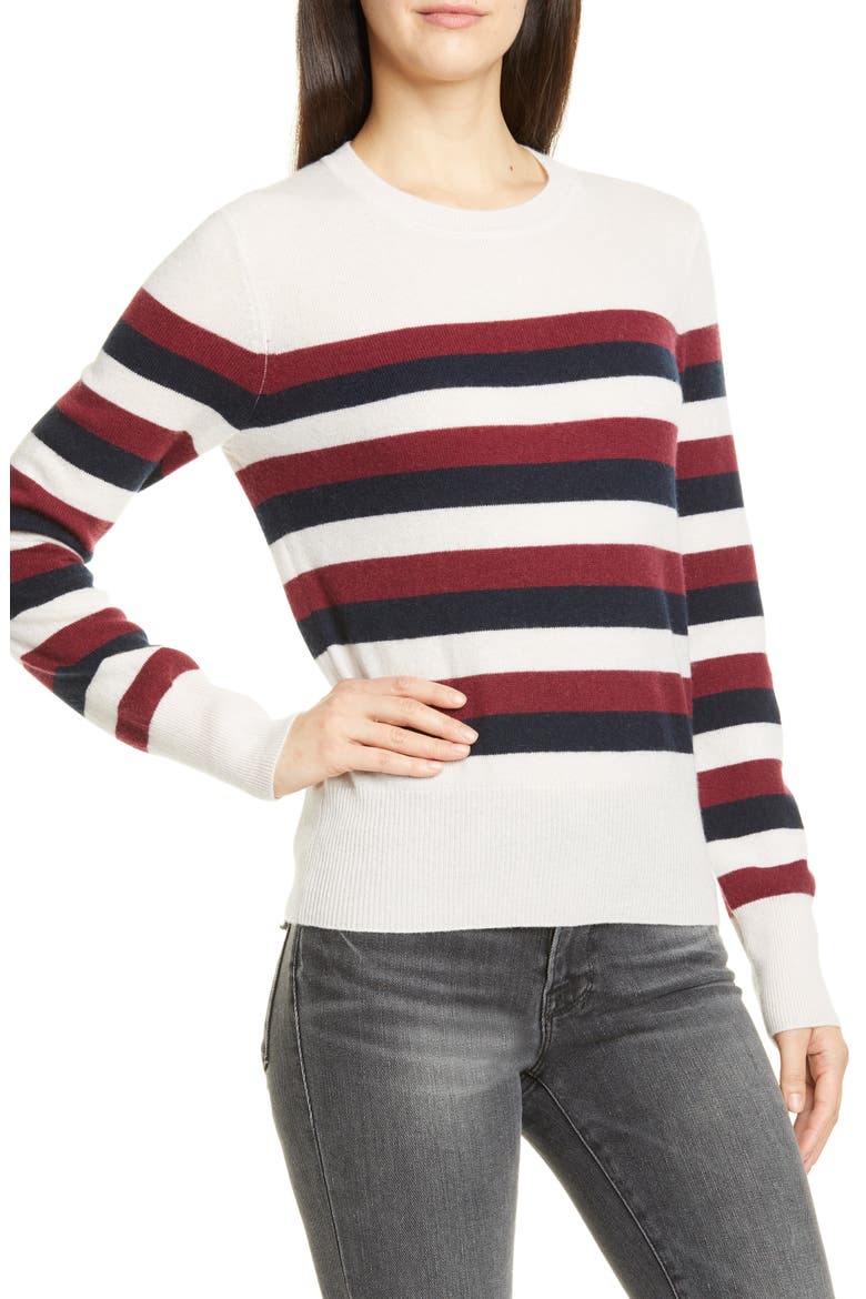 Cielle Stripe Wool & Cashmere Sweater, Alternate, color, BOUT DE LUNE MULTI